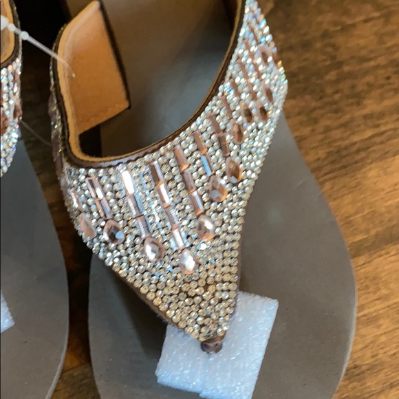 Olivia wedge rhinestone sandals - Picture 2 of 5